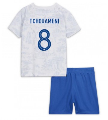 Lacne Dětský Futbalové dres Francúzsko Aurelien Tchouameni #8 MS 2022 Krátky Rukáv - Preč (+ trenírky)